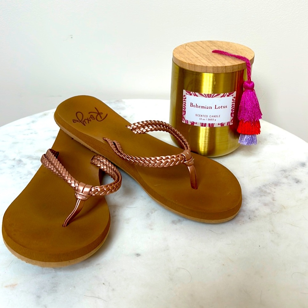 Roxy Rose Gold Flip Flops